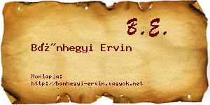 Bánhegyi Ervin névjegykártya