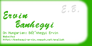 ervin banhegyi business card